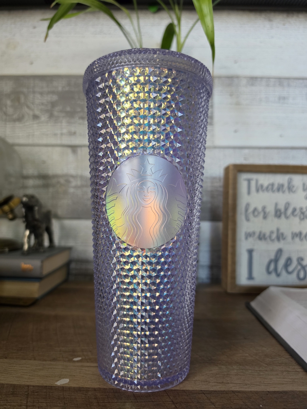 Starbucks Iridescent Lavender Studded Tumbler with Holographic Logo